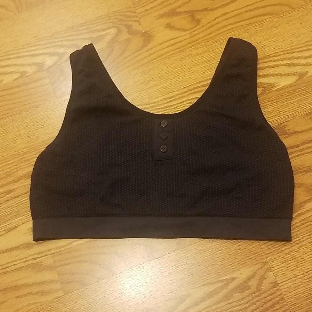 Cacique Black Textured Sports Bra